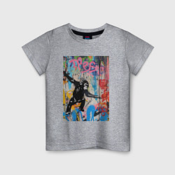 Футболка хлопковая детская Monkey graffiti, цвет: меланж