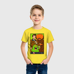Футболка хлопковая детская Ghostbuster - Peter Slimer Pumpkinhead, цвет: желтый — фото 2