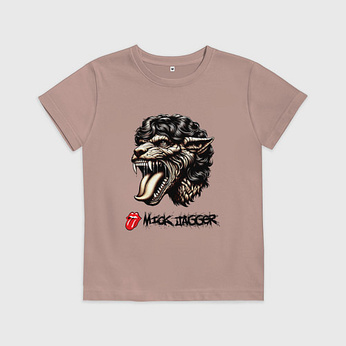 Детская футболка Mick Jagger - stylization / Пыльно-розовый – фото 1