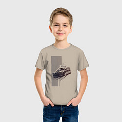 Футболка хлопковая детская Спорткар для уличной гонки, цвет: миндальный — фото 2