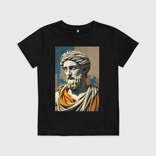 Детская футболка Античная статуя в теплых тонах / Черный – фото 1