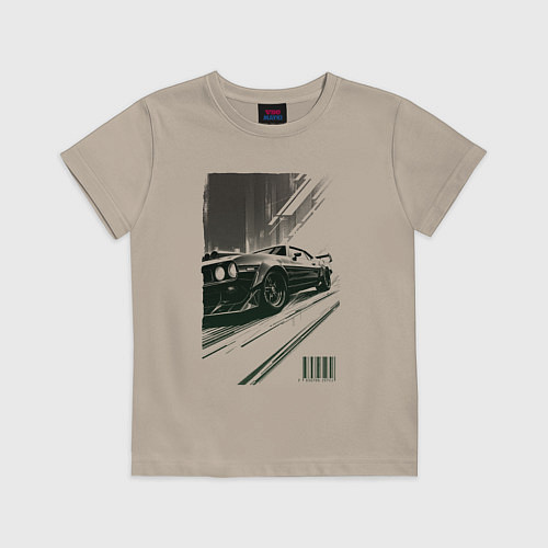 Детская футболка Гоночный спорткар / Миндальный – фото 1