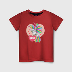 Футболка хлопковая детская Color bird, цвет: красный