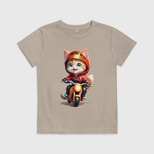 Детская футболка Мотокиса / Миндальный – фото 1