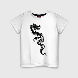Футболка хлопковая детская Величественный дракон, цвет: белый
