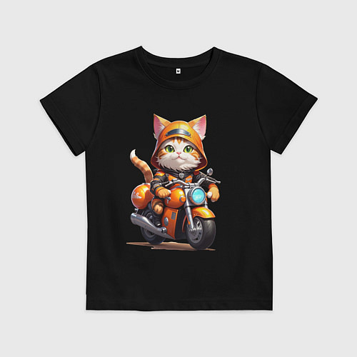 Детская футболка Мотокотик / Черный – фото 1
