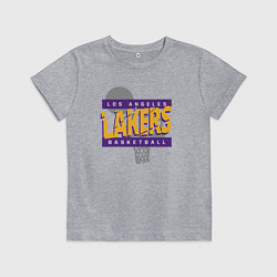 Футболка хлопковая детская Lakers basketball play, цвет: меланж