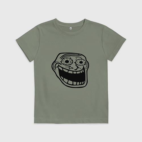 Детская футболка Омега тролл фейс мем / Авокадо – фото 1