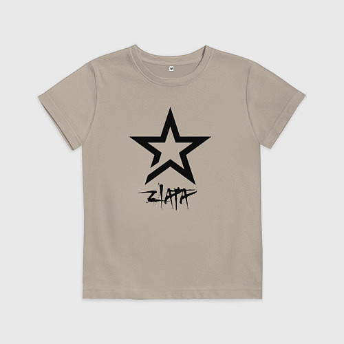 Детская футболка Zlata - star / Миндальный – фото 1