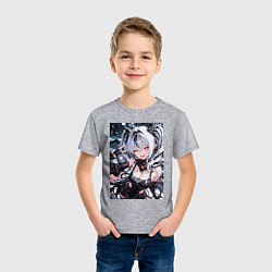 Футболка хлопковая детская Jetavie Punishing Gray Raven, цвет: меланж — фото 2