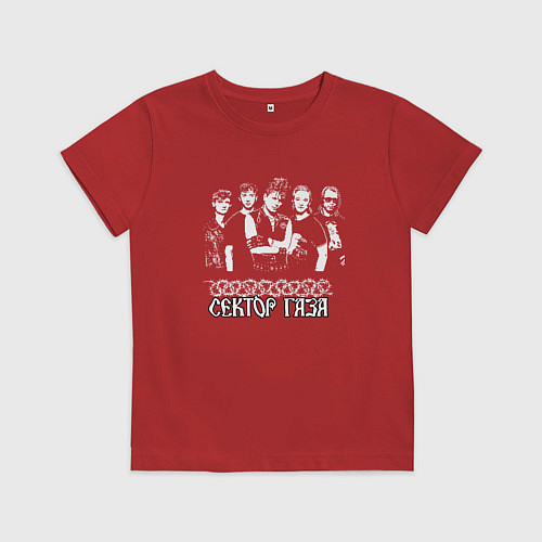 Детская футболка Сектор газа пиксельный белый портрет / Красный – фото 1