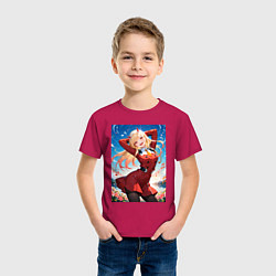 Футболка хлопковая детская Марин Китагава косплей 002 Darling in the Franxx, цвет: маджента — фото 2