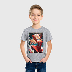 Футболка хлопковая детская Марин Китагава косплей 002 Darling in the Franxx, цвет: меланж — фото 2
