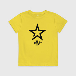 Футболка хлопковая детская Элла - звезда, цвет: желтый