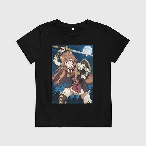 Детская футболка Рафталия сражается в ночи / Черный – фото 1