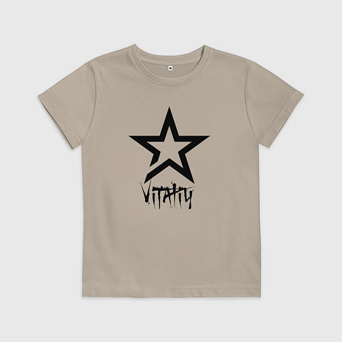 Детская футболка Vitaliy - star / Миндальный – фото 1