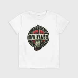Футболка хлопковая детская Нирвана гранж, цвет: белый