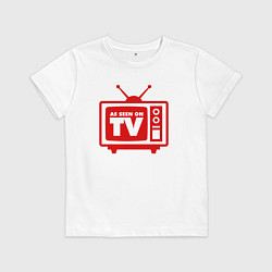 Футболка хлопковая детская Как показано по телевизору, цвет: белый