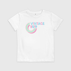 Футболка хлопковая детская Винтаж 2019, цвет: белый