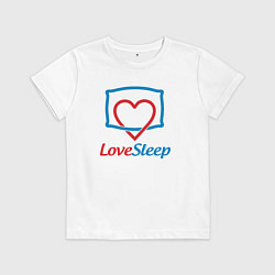 Футболка хлопковая детская Люблю спать, цвет: белый
