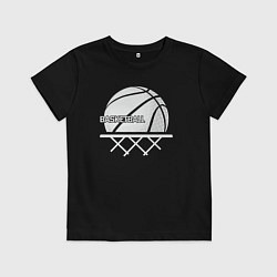 Футболка хлопковая детская Basketball play, цвет: черный