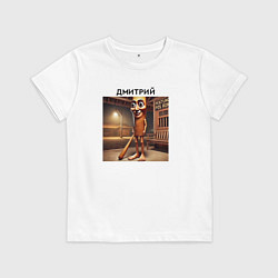 Футболка хлопковая детская Дерево Дмитрий, цвет: белый
