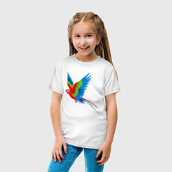 Футболка хлопковая детская Экзотический попугай, цвет: белый — фото 2