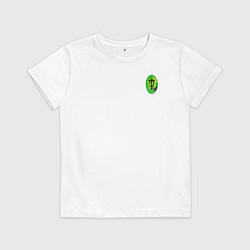 Футболка хлопковая детская Зелёный уличный фонарь, цвет: белый
