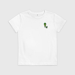 Футболка хлопковая детская Зелёный уличный фонарь, цвет: белый