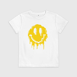Футболка хлопковая детская Dripping smile, цвет: белый