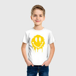 Футболка хлопковая детская Dripping smile, цвет: белый — фото 2