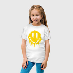 Футболка хлопковая детская Dripping smile, цвет: белый — фото 2