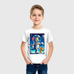 Футболка хлопковая детская Космонавты Том и Джерри, цвет: белый — фото 2