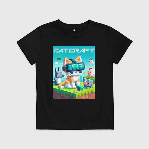 Детская футболка Catcraft - collaboration ai art / Черный – фото 1