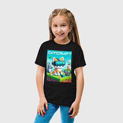Футболка хлопковая детская Catcraft - collaboration ai art, цвет: черный — фото 2