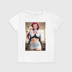 Футболка хлопковая детская Джесси и Мяут, цвет: белый