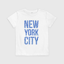 Футболка хлопковая детская Blue New York City, цвет: белый