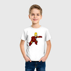 Футболка хлопковая детская Homer ironman, цвет: белый — фото 2