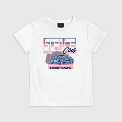 Футболка хлопковая детская Street racing, цвет: белый