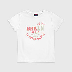 Футболка хлопковая детская Brooklyn denim, цвет: белый