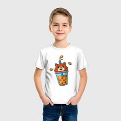 Футболка хлопковая детская Мишка и медовый напиток, цвет: белый — фото 2