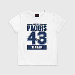 Футболка хлопковая детская Pacers - Siakam, цвет: белый