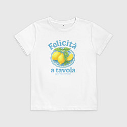 Футболка хлопковая детская Felicita a tavola, цвет: белый