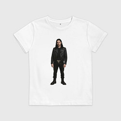 Футболка хлопковая детская Bones во весь рост, цвет: белый