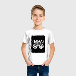 Футболка хлопковая детская Сила кулаков ММА, цвет: белый — фото 2