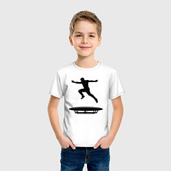 Футболка хлопковая детская Прыжок на батуте, цвет: белый — фото 2