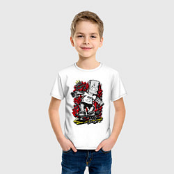 Футболка хлопковая детская Барт с татуировками, цвет: белый — фото 2