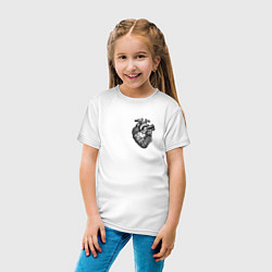 Футболка хлопковая детская Механическое сердце чб, цвет: белый — фото 2