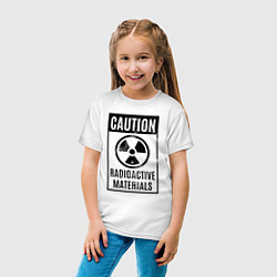 Футболка хлопковая детская Осторожно - радиоактивные материалы, цвет: белый — фото 2