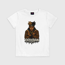 Футболка хлопковая детская XXXTentacion скрещенные руки, цвет: белый